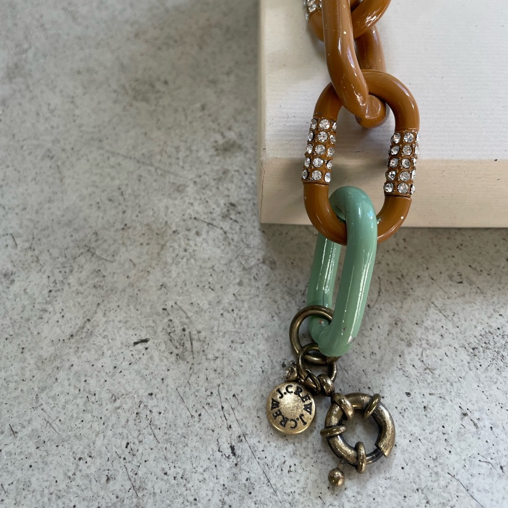 J. Crew Brown and Green Chain Bracelet
